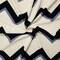 Ivory-Black-Gray Poly Chevron Print Liverpool Double Knit Fabric By the Yard